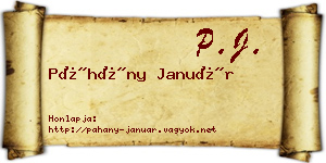 Páhány Január névjegykártya